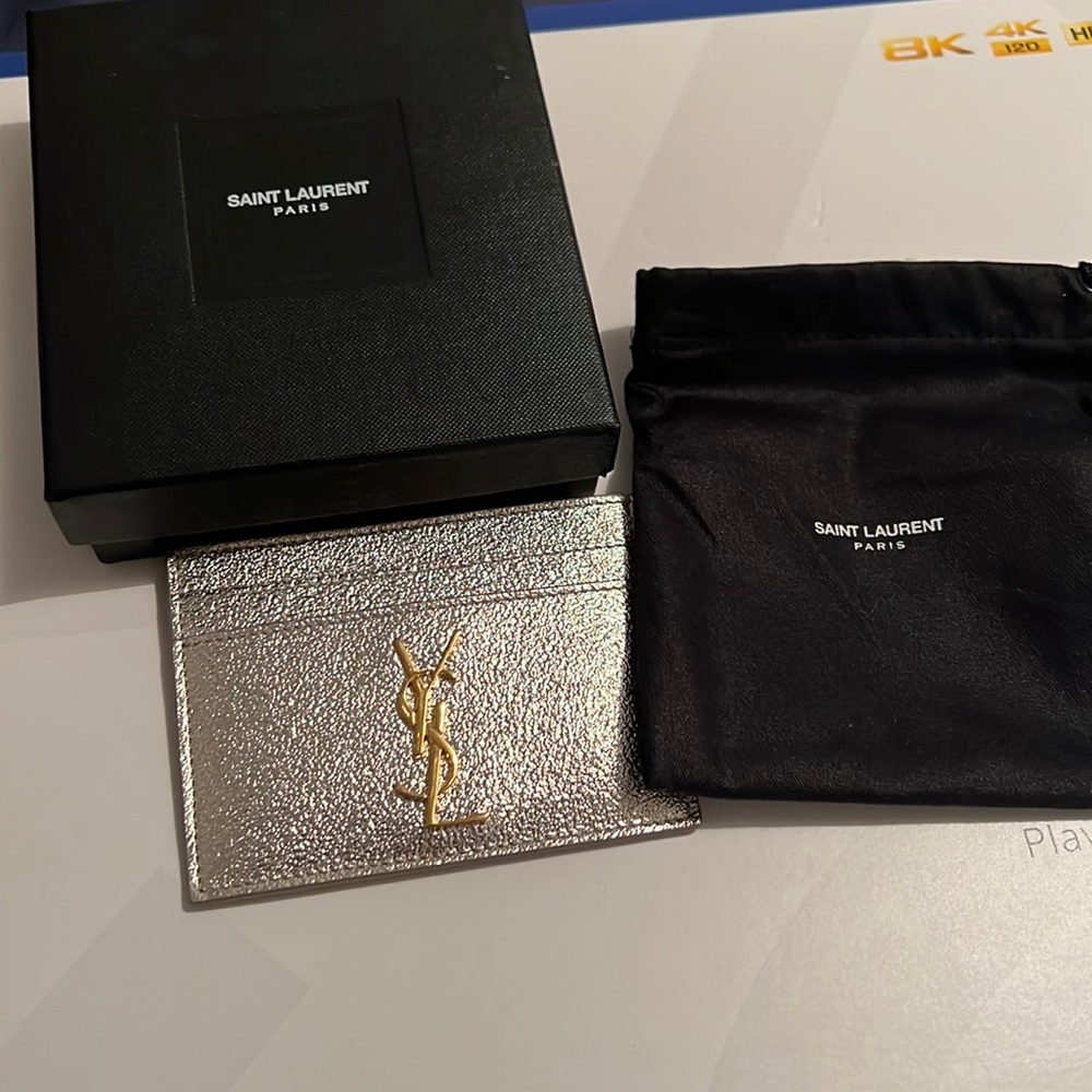 Saint Laurent metallic card case